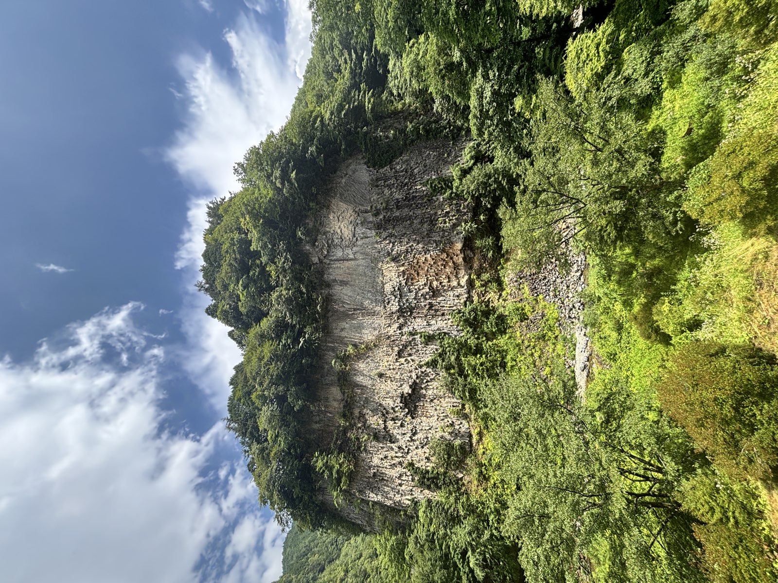 巌立峡の柱状節理の岩壁